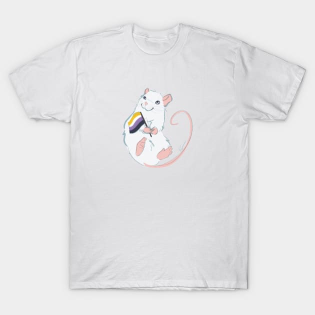 Nonbinary Pride Rattie T-Shirt by Sidhe Crafts